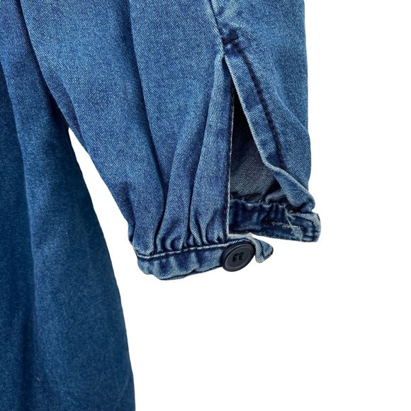 H&M DRESS BLUE DENIM WOMENS SIZE 2 - Picture 3 of 7